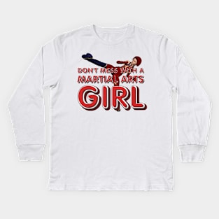 Martial Arts Girl Kids Long Sleeve T-Shirt